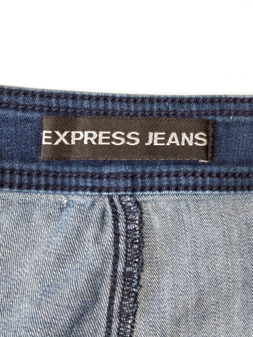 Express Jeans Dark Wash High Waisted Nautical Sailor Denim Shorts | Size 12 - Picture 6 of 7